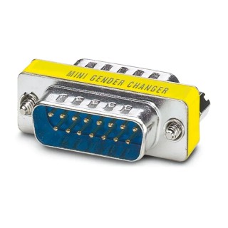 Phoenix Contact D-Sub Adapter, 15-Way, Male to Male, Straight, Gold Plated Contacts, VS-15-GC-ST/ST 1652677