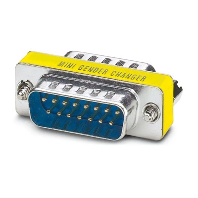 Phoenix Contact D-Sub Adapter, 15-Way, Male to Male, Straight, Gold Plated Contacts, VS-15-GC-ST/ST 1652677
