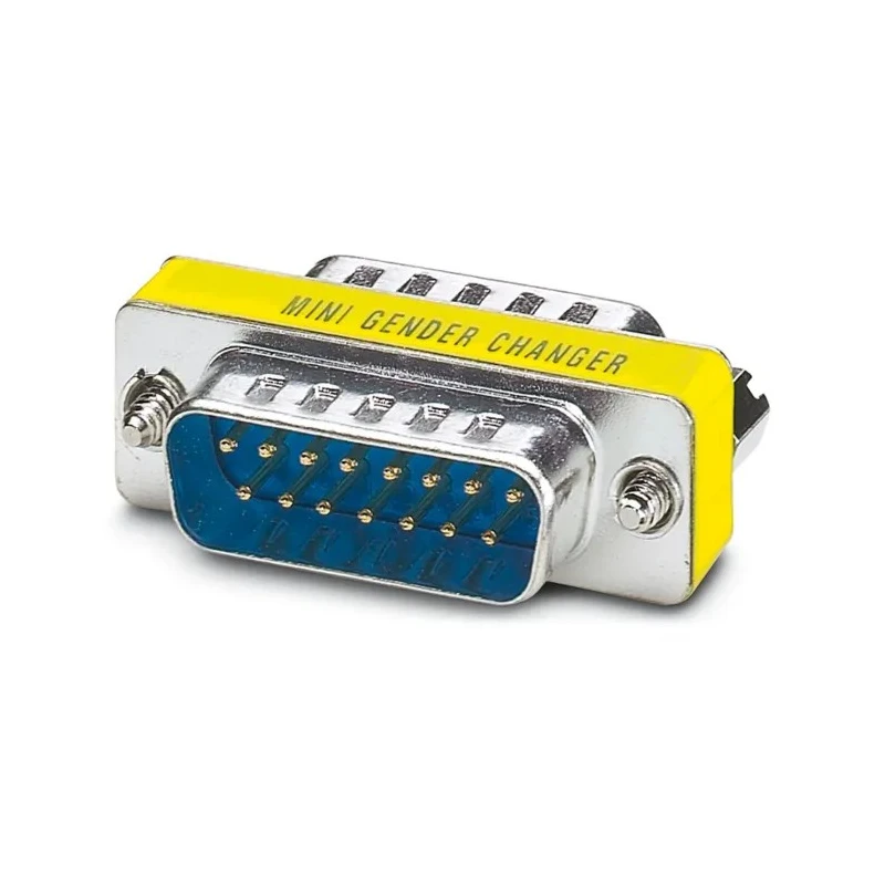 Phoenix Contact D-Sub Adapter, 15-Way, Male to Male, Straight, Gold Plated Contacts, VS-15-GC-ST/ST 1652677