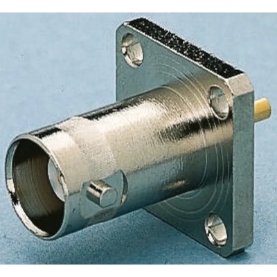 Telegartner BNC Series Coaxial Connector Flange Female, 75 Ω, Straight Solder, Nickel, Gold Plating J01003A1228