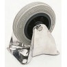 LAG Fixed Castor 100 mm Wheel, 85 kg Load Capacity, Thermoplastic Hub, Stainless Plate Mount 15508G