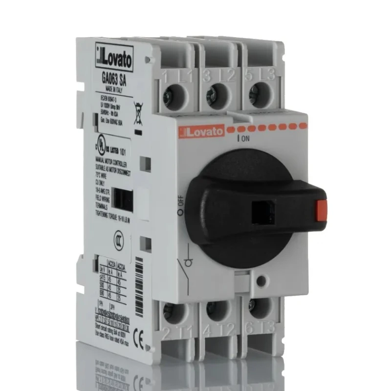 Lovato 3-Pole DIN Rail Screw Switch Disconnector, IP65, 63A, 22kW GA063SA