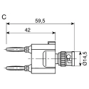 Telegartner Connector Adapter, Copper Nickel Lead Alloy Contacts, Gold over Nickel Plating J01008A0626