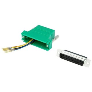 MH Connectors D-Sub Adapter 25-Way D-Sub Male to RJ45 Female, Straight Orientation, Nickel Plated, Cable Mount DA25-PMJ8-G-K