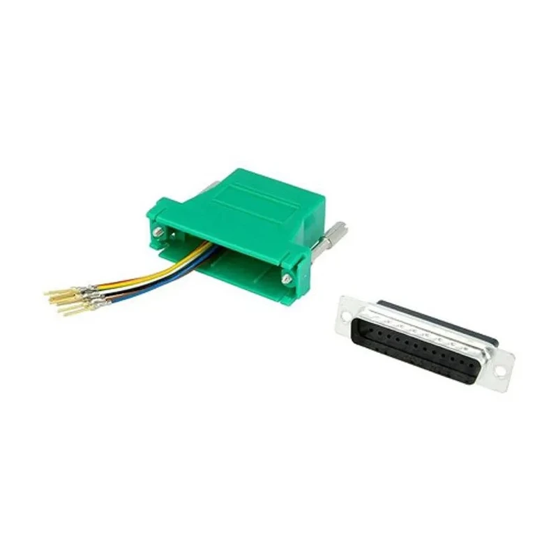 MH Connectors D-Sub Adapter 25-Way D-Sub Male to RJ45 Female, Straight Orientation, Nickel Plated, Cable Mount DA25-PMJ8-G-K