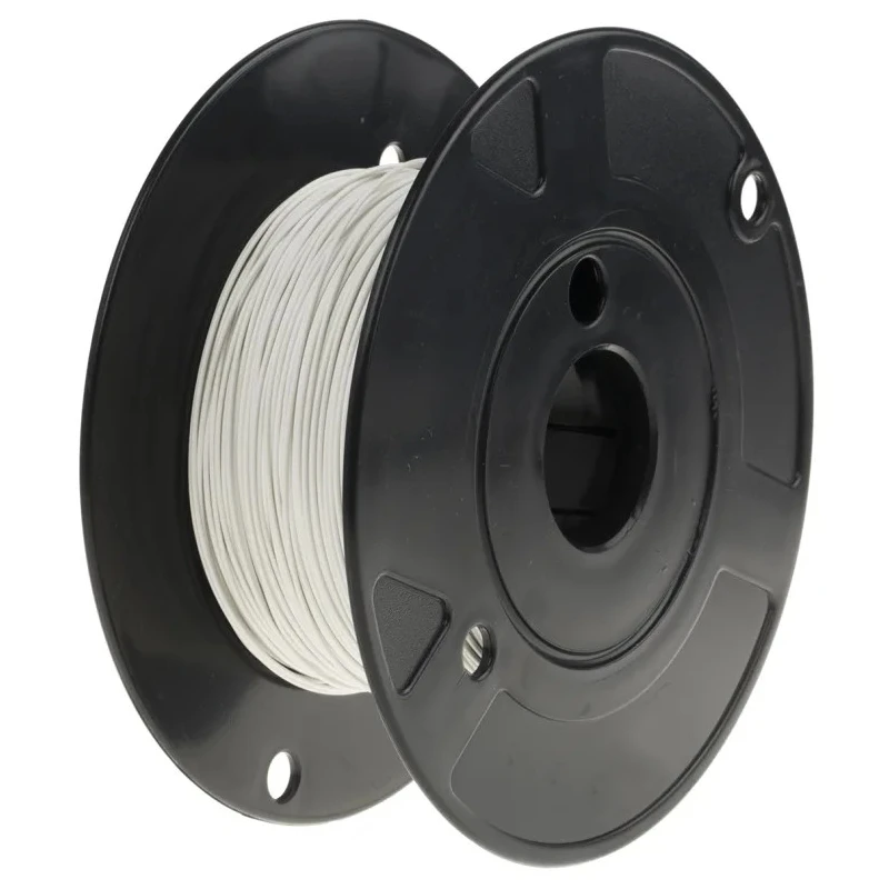 TE Connectivity M22759/34-24-9 White Hook Up Wire, 24 AWG, 19 x 36AWG Strands, 100m, 600V, ETFE Jacket
