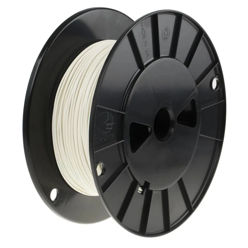 TE Connectivity M81044 Series Hook Up Wire, White, 12 AWG, 37 x 28 AWG Strands, 100 m, Polyalkene Insulation M81044/12-12-9