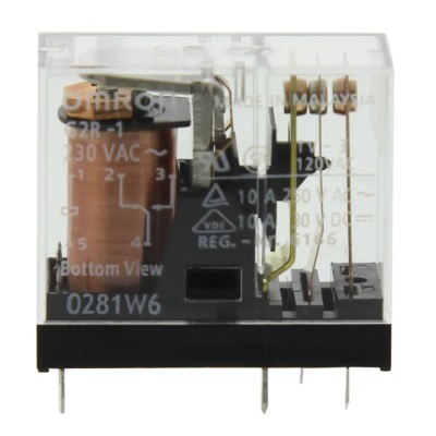 Omron PCB Power Relay, 230V AC Coil, 10A Switching Current, SPDT, G2R-1 AC230