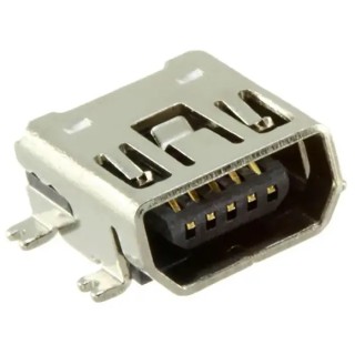 Samtec Mini USB Connector, Straight Surface Female, IP68, 1 Port, USB 2.0 MUSB-05-S-AB-SM-A-K-TR