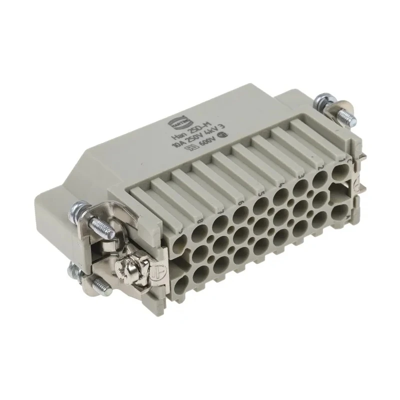HARTING Heavy Duty Power Connector Insert, 10A, Han D Series Male, 25 Contacts, Polycarbonate, Cable Mount 09210253001