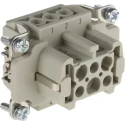 HARTING Han E Series Heavy Duty Power Connector Insert, 16A, Female, 6 Contacts, Cable Mount, 500V 09330062701