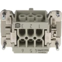 HARTING Han E Series Heavy Duty Power Connector Insert, 16A, Female, 6 Contacts, Cable Mount, 500V 09330062701