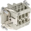 HARTING Han E Series Heavy Duty Power Connector Insert, 16A, Female, 6 Contacts, Cable Mount, 500V 09330062701