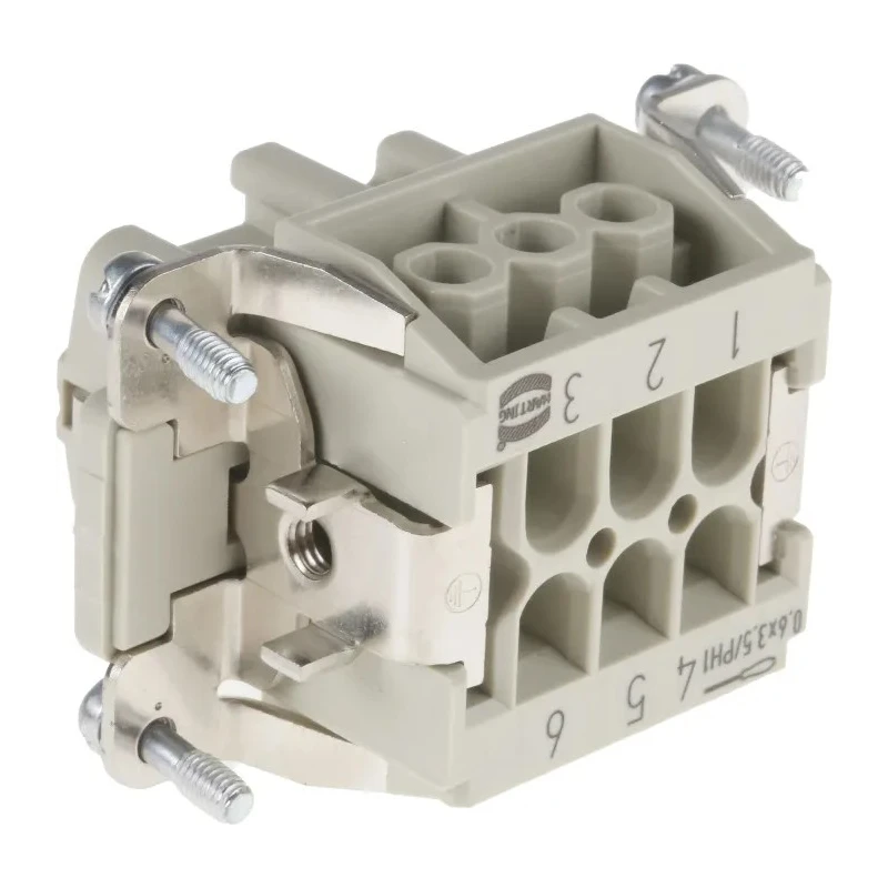 HARTING Han E Series Heavy Duty Power Connector Insert, 16A, Female, 6 Contacts, Cable Mount, 500V 09330062701