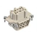 HARTING Han E Series Heavy Duty Power Connector Insert, 16A, Female, 6 Contacts, Cable Mount, 500V 09330062701