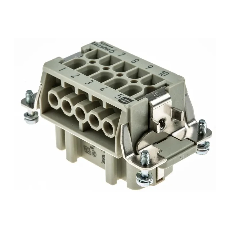 HARTING Heavy Duty Power Connector Insert, Han E Series, Female, 10 Contacts, 16A, 500V, Cable Mount 09330102701
