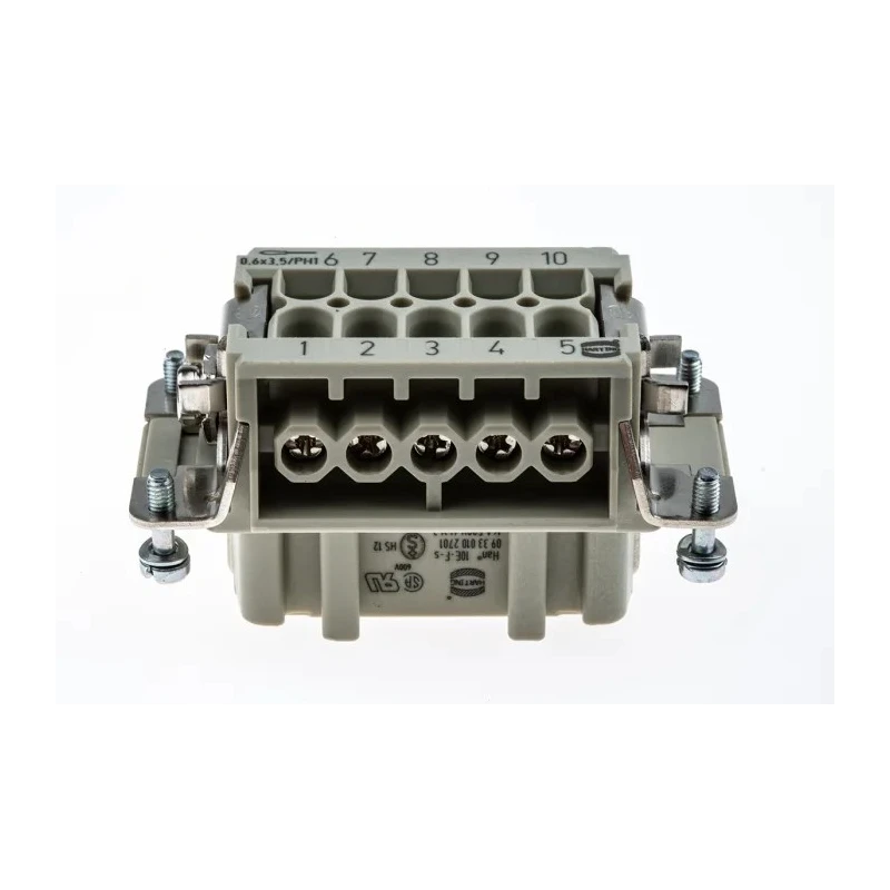 HARTING Heavy Duty Power Connector Insert, Han E Series, Female, 10 Contacts, 16A, 500V, Cable Mount 09330102701