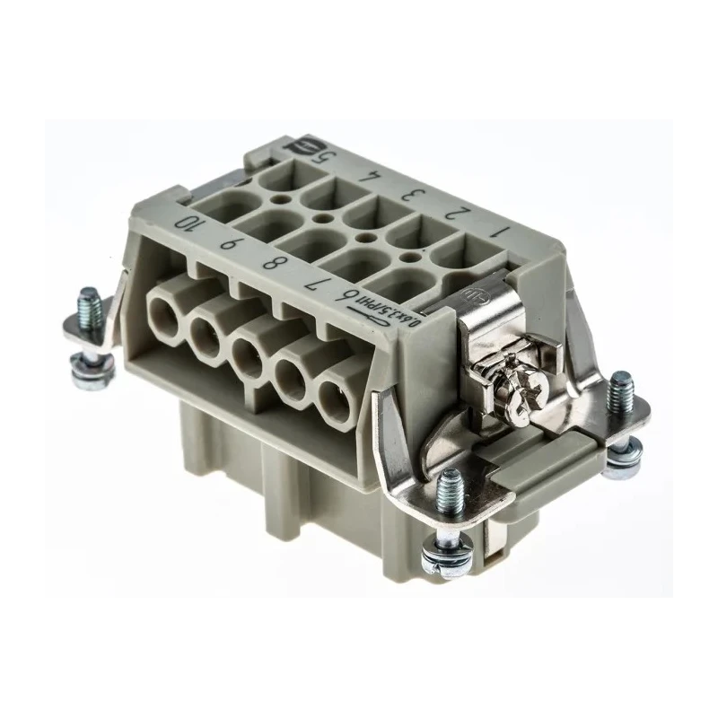 HARTING Heavy Duty Power Connector Insert, Han E Series, Female, 10 Contacts, 16A, 500V, Cable Mount 09330102701