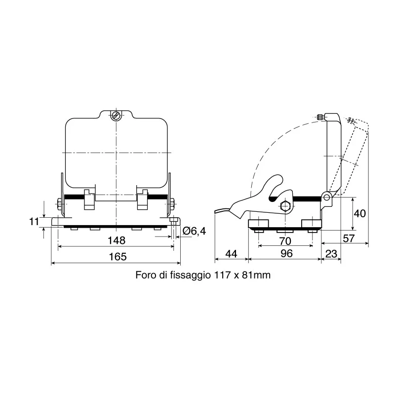 HARTING Han B Range Heavy Duty Power Connector Housing, Die Cast Aluminium, Bulkhead Mount, IP65, 1 Lever 09300480301