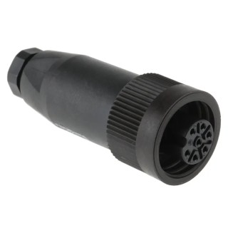 binder Circular Connector, 7 Contacts, Socket Female, Cable Mount, 10A 250V, IP65/IP67, Straight, Solder Termination RD24