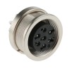 binder Circular Connector Panel Mount M16 Socket Female 7 Contacts IP40 Silver Brass 680 Series 09-0328-00-07