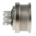 binder Circular Connector Panel Mount M16 Socket Female 7 Contacts IP40 Silver Brass 680 Series 09-0328-00-07
