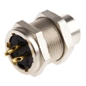 binder Circular Connector 3 Contacts Panel Mount M9 Socket Male IP40 711 Series 09-0077-00-03