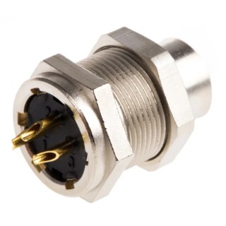 binder Circular Connector 3 Contacts Panel Mount M9 Socket Male IP40 711 Series 09-0077-00-03