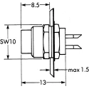 binder Circular Connector 3 Contacts Panel Mount M9 Socket Male IP40 711 Series 09-0077-00-03