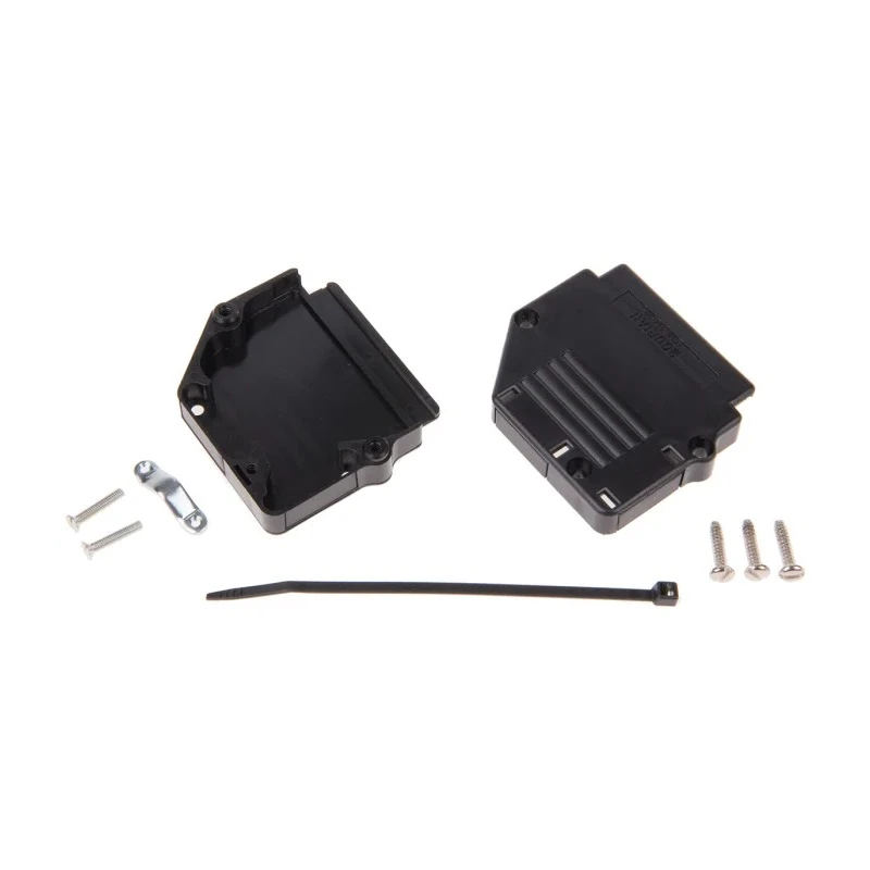 Amphenol Communications Solutions Thermoplastic Angled, Straight D-Sub Backshell, 50 Way Strain Relief 863093C50ALF