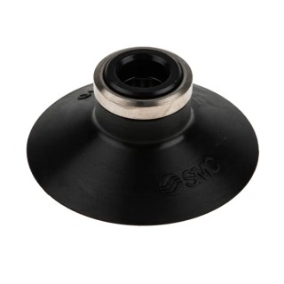 SMC 40 mm Flat Nitrile Rubber Suction Cup, Male/Female Thread, Barb, One-Touch Fitting ZP40CN