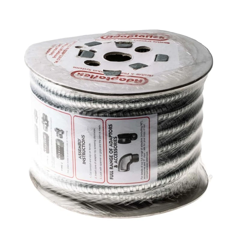 Adaptaflex Galvanised Steel Flexible Conduit, 20 mm Nominal Diameter, Uncoated, Grey, 10m S20 7TCA296010R0057 S20/10M