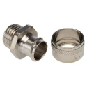 Adaptaflex Nickel-Plated Brass Conduit Fitting, 16 mm Nominal Size, M16 Thread, Silver, IP40, S 7TCA296010R0043 S16/M16/A