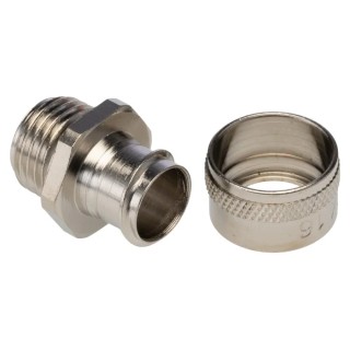 Adaptaflex Nickel-Plated Brass Conduit Fitting, 16 mm Nominal Size, M16 Thread, Silver, IP40, S 7TCA296010R0043 S16/M16/A