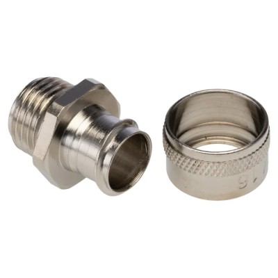 Adaptaflex Nickel-Plated Brass Conduit Fitting, 16 mm Nominal Size, M16 Thread, Silver, IP40, S 7TCA296010R0043 S16/M16/A