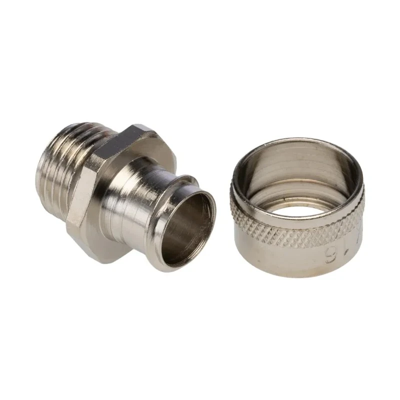 Adaptaflex Nickel-Plated Brass Conduit Fitting, 16 mm Nominal Size, M16 Thread, Silver, IP40, S 7TCA296010R0043 S16/M16/A