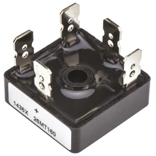 Vishay Bridge Rectifier Three Phase 1600V 375A 5-Pin D-63 Through Hole VS-26MT160