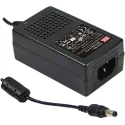 Mean Well AC/DC Adapter 18W, 12V DC, 1.5A Output, 264V AC Input, IEC320-C14 Desktop Power Supply GST18A12-P1J