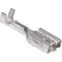 TE Connectivity FASTON .250 Black Uninsulated Female Spade Connector, Crimp, 6.35 x 0.81 mm Tab Size, 22–18 AWG 41969-2