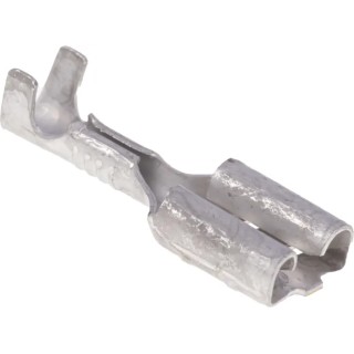 TE Connectivity FASTON .250 Black Uninsulated Female Spade Connector, Crimp, 6.35 x 0.81 mm Tab Size, 22–18 AWG 41969-2