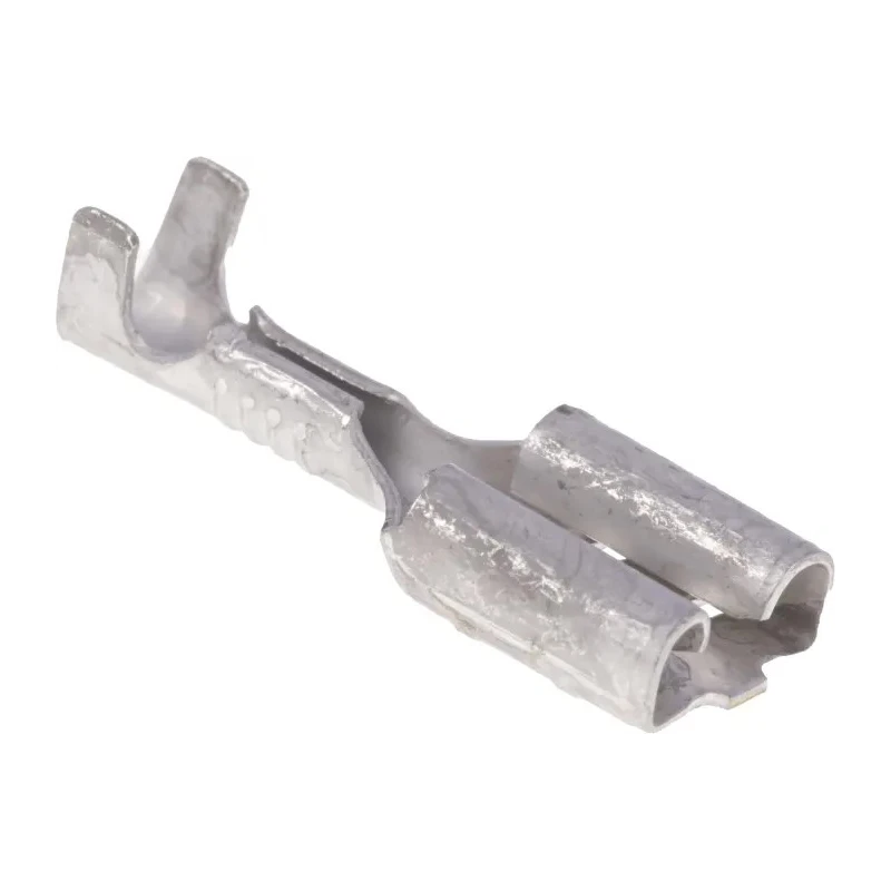TE Connectivity FASTON .250 Black Uninsulated Female Spade Connector, Crimp, 6.35 x 0.81 mm Tab Size, 22–18 AWG 41969-2