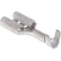 TE Connectivity FASTON .250 Black Uninsulated Female Spade Connector, Crimp, 6.35 x 0.81 mm Tab Size, 22–18 AWG 41969-2