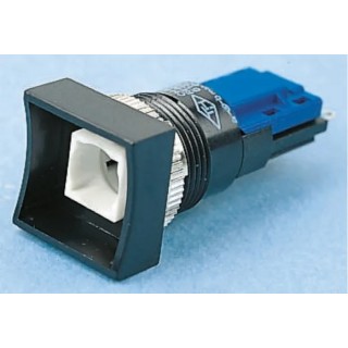 Saia-Burgess Push Button Switch Latching Panel 21 x 27 mm Cutout SPDT IP40 250V AC Rectangular TH511108601