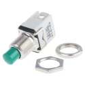 APEM 1200 Series Push Button Switch, Momentary, Panel Mount, Green, SPST, 12.2 mm Cutout, Plunger Actuator, 2A, 1213C GREEN