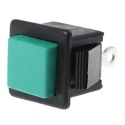 APEM 1400N Series Push Button Switch, Momentary, Panel Mount, 14.3 x 16.5 mm Cutout, SPDT, Green 1415NC GREEN