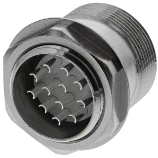 Lapp R Series 12-Pole Straight DIN Plug, Through Hole Male, 7.5A, 1.5kV, IP65, Copper Alloy, 50106202+00009159