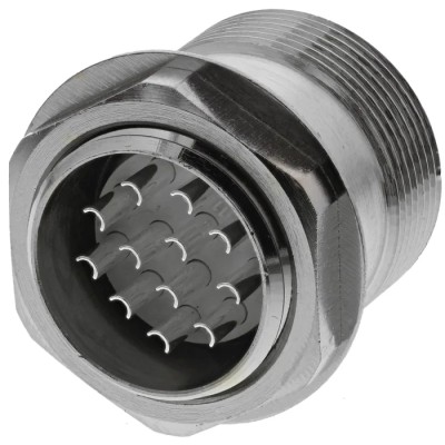 Lapp R Series 12-Pole Straight DIN Plug, Through Hole Male, 7.5A, 1.5kV, IP65, Copper Alloy, 50106202+00009159