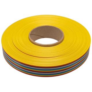 3M Flat Cable Stranded 24 Conductors, 1.27 mm Pitch, PVC Jacket, 30.48 m Length, Multicolour 3302-24