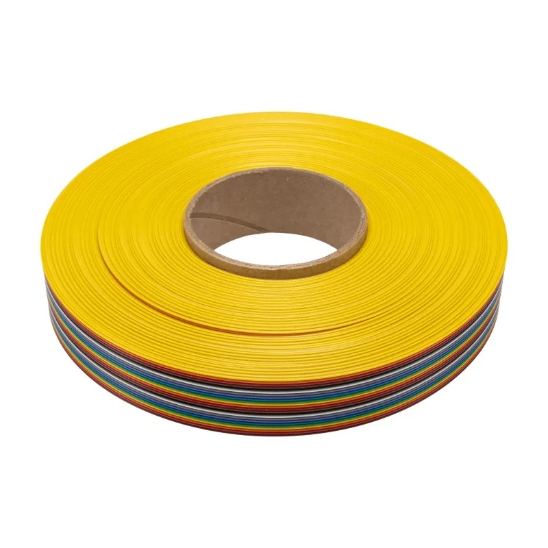 3M Flat Cable Stranded 24 Conductors, 1.27 mm Pitch, PVC Jacket, 30.48 m Length, Multicolour 3302-24
