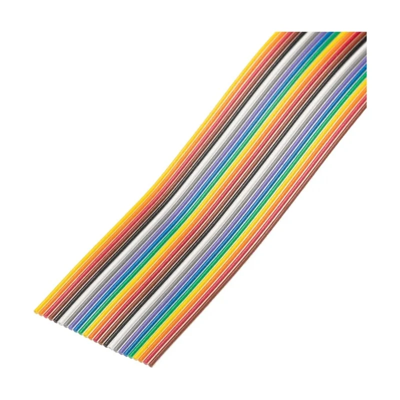 3M Flat Cable Stranded 24 Conductors, 1.27 mm Pitch, PVC Jacket, 30.48 m Length, Multicolour 3302-24